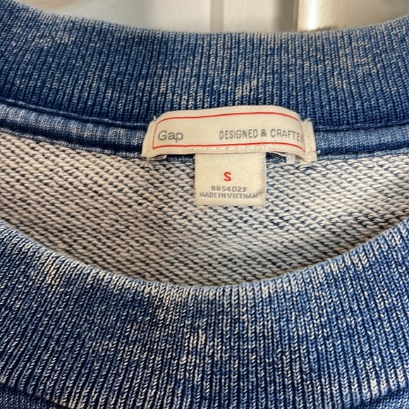 Sweatshirt with side zippers, gap, size small, washed denim like - Picture 5 of 5